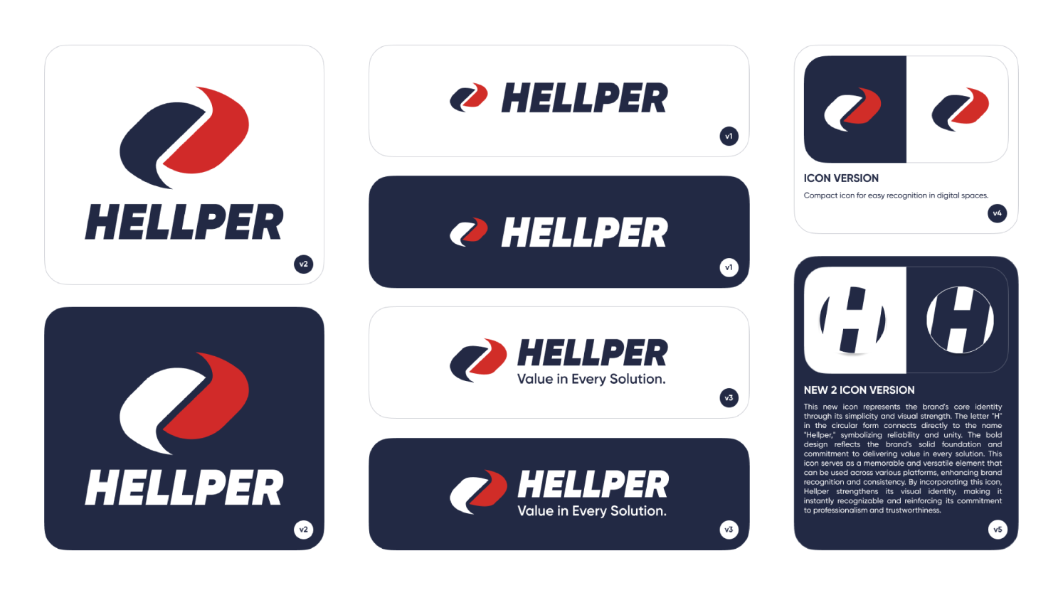 Hellper logo variations