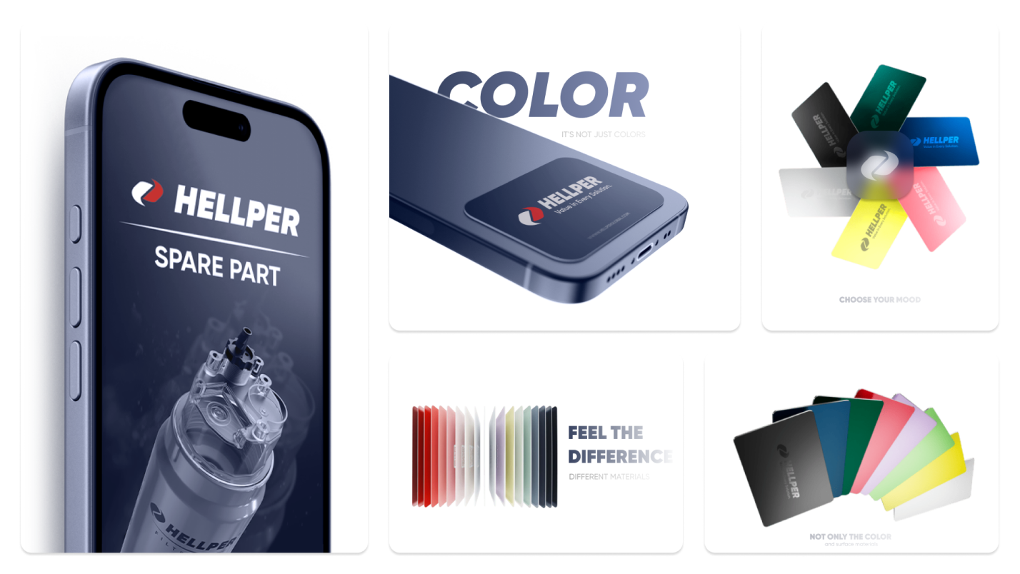 Hellper branded mobile spare part interface